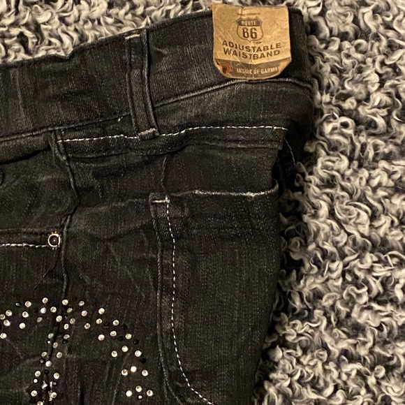 Route 66 distressed jeans rhinestones - Picture 4 of 10